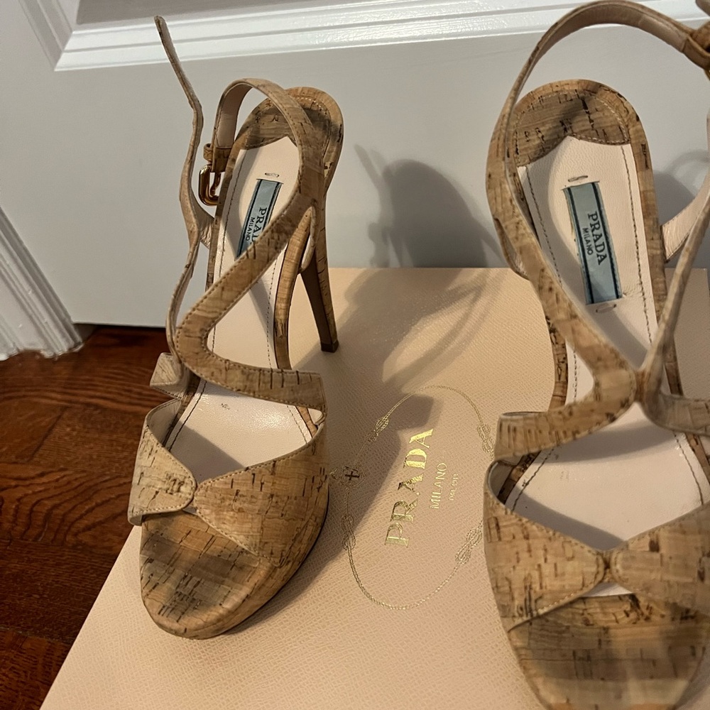 Cork Nude Prada Heels